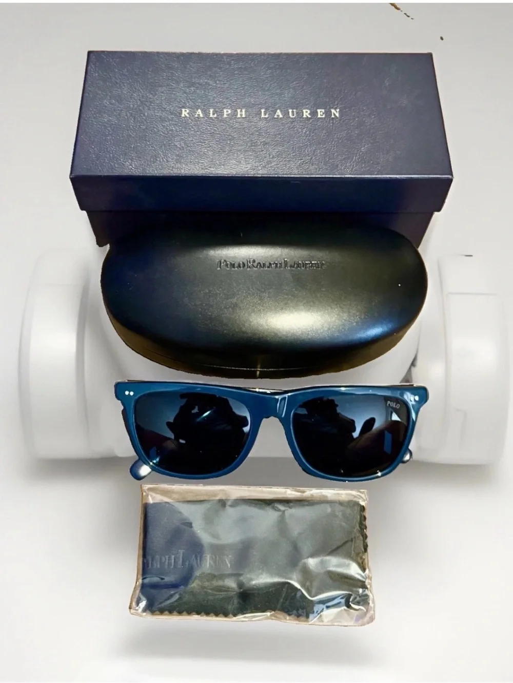 Polo Ralph Lauren PH4205U Shiny Navy Blue Square Sunglasses 56mm NWT